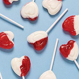 Heart Shaped Lollipops Made in the USA for Valentine's Day.