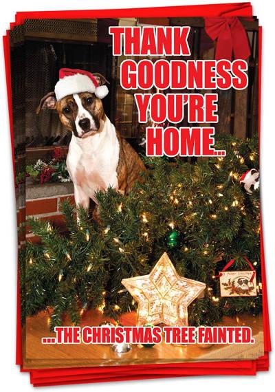 Funny Dog Christmas Card Made in the USA
