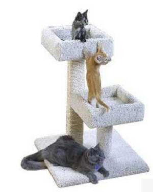 Double Sisal Sleeper Cat Tree Made in the USA. 