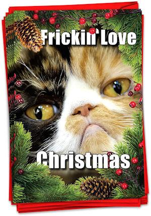 Funny Cat Christmas Card Made in USA