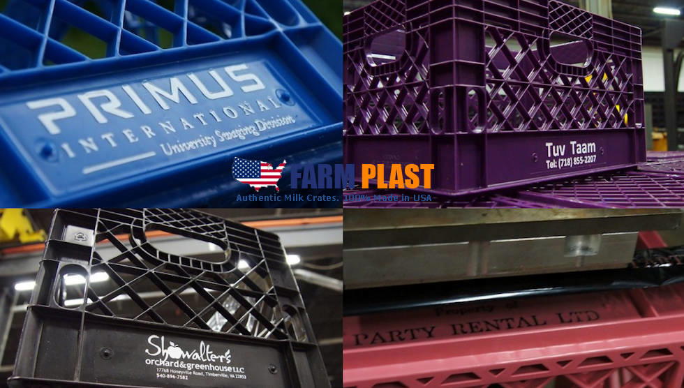 FarmPlast Custom Logos on Milk Crates