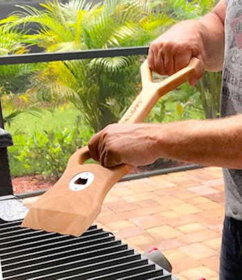 Wood Grill Scraper Made in USA. Wood BBQ Cleaning Tool Made in the USA.